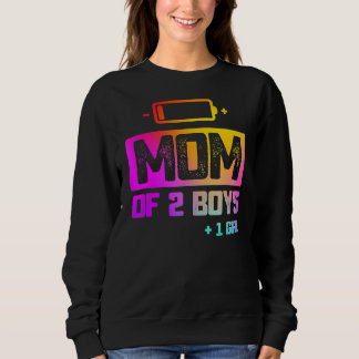 Sudadera Mamá De 2 Niños 1 Chica Batería Baja