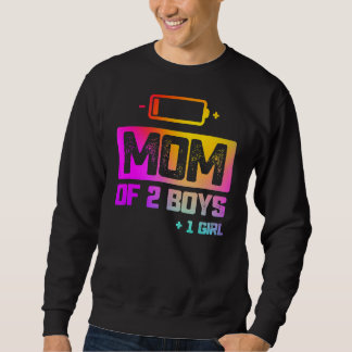 Sudadera Mamá De 2 Niños 1 Chica Batería Baja