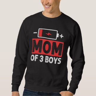 Sudadera Mamá De 3 Niños Batería Baja Mamá Día De Las Madre