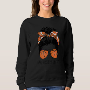 Sudadera Mamá de baloncesto Messy Bun Orgulloso Mamá Balonc