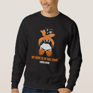 Sudadera Mamá de baloncesto Messy Bun Orgulloso Mama Bball