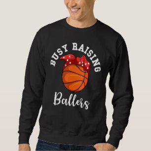 Sudadera Mamá de baloncesto ocupada criando baloncesto en e