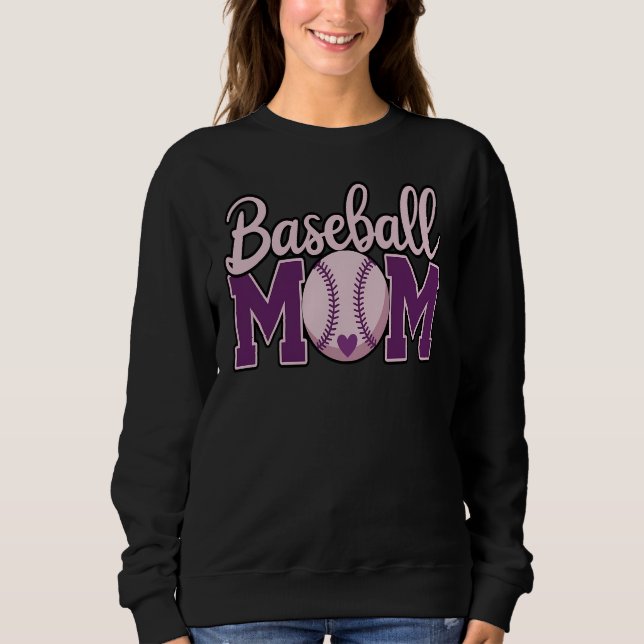 Sudadera Mamá de béisbol, día de partido de béisbol (Anverso)
