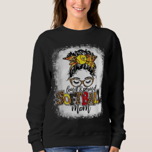 Sudadera Mamá de béisbol fuerte y orgullosa Messy Bun Hair 