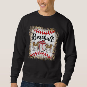 Sudadera Mamá de béisbol leopardo Mamá de sóftbol Día de l