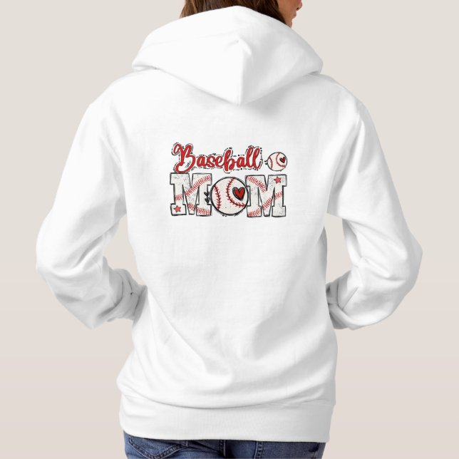 Sudadera Mamá de béisbol linda personalizada (Reverso)