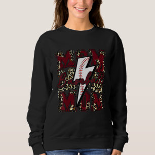 Sudadera Mamá de béisbol Relámpago de béisbol Leopardo Gran