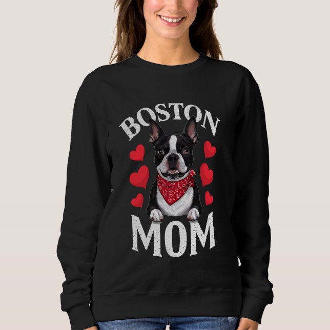 Sudadera Mamá de Boston Terrier, mamá de perro (Anverso)