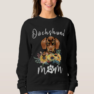 Sudadera Mamá de Dachshund, mamá de los girasoles