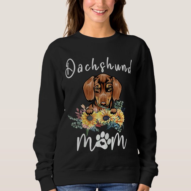 Sudadera Mamá de Dachshund, mamá de los girasoles (Anverso)