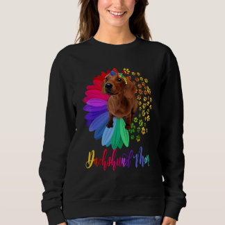 Sudadera Mamá de Dachshund medio madre de Dachshund con gir