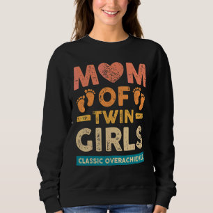 Sudadera Mamá De Dos Chicas Gemelos Clásico Sobreviviente T