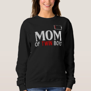 Sudadera Mamá De Dos Chicos Vacios Batería Madre De Gemelos