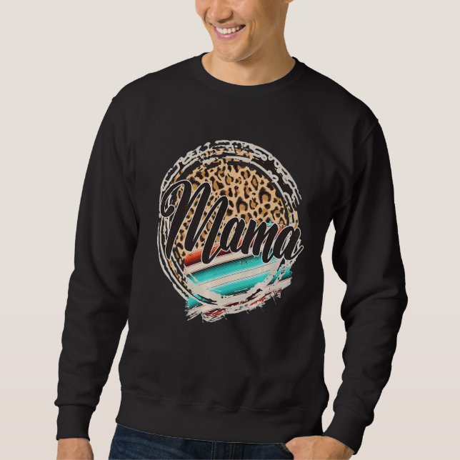 Sudadera Mama de estampado de leopardo Serape Imprimir Vaqu (Anverso)