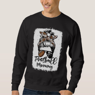 Sudadera Mamá de fútbol leopardo vintage moño desordenado d