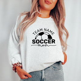 Sudadera Mamá de fútbol negra y blanca personalizada