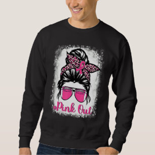 Sudadera Mamá de fútbol rosa blanqueada y desordenada Bun R