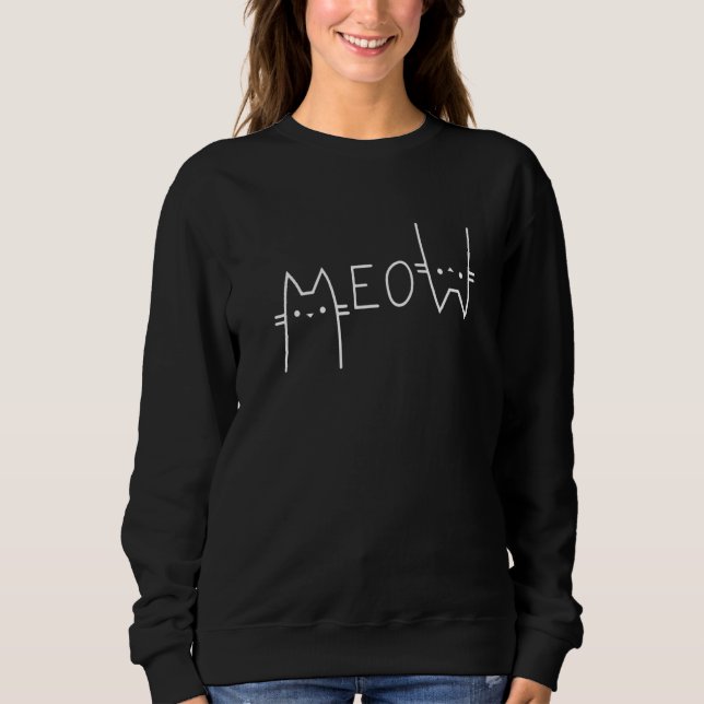 Sudadera Mamá De Gato De Meow Para Chicas Mujeres Gato Mamá (Anverso)