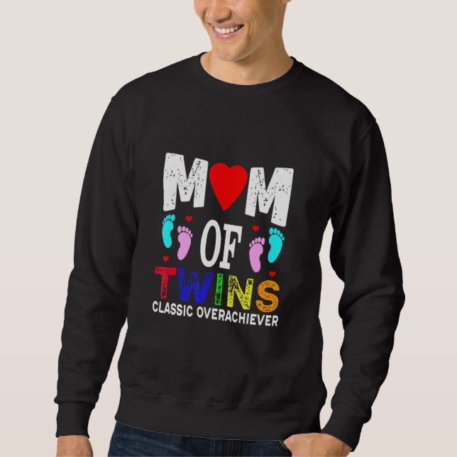 Sudadera Mamá De Gemelos Gemelos Clásicos De Mayores De Éxi (Anverso)