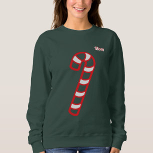 Sudadera Mamá de invierno festiva cute candy cane