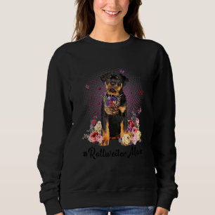 Sudadera Mamá de la flor cute Rottweiler feliz día de la ma
