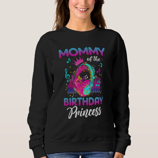 Sudadera Mamá de la Princesa de Cumpleaños Rockstars Tema M (Anverso)