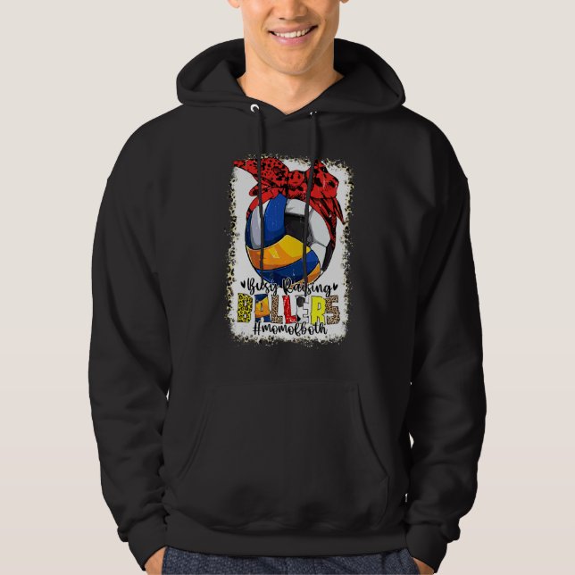 Sudadera Mamá De Los Dos Baloncestistas De Voleibol Ocupado (Anverso)
