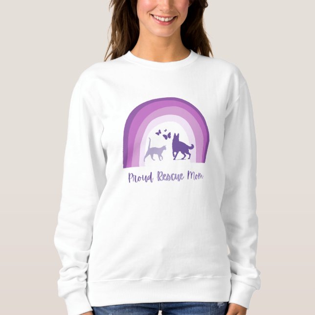 Sudadera Mamá de mascota rescatada (Anverso)