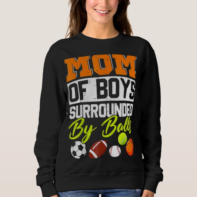 Sudadera Mamá De Niños Rodeados De Bolas (Anverso)
