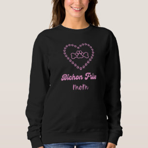 Sudadera Mamá de perro de la novia de Bichon Pink Fur de la