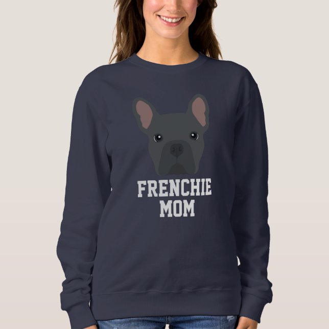 Sudadera Mamá de perro Frenchie azul (Anverso)