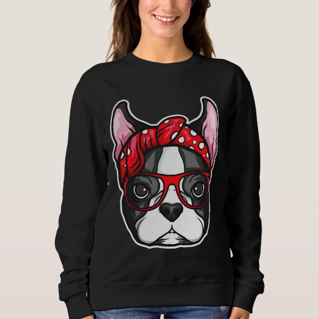 Sudadera Mamá de perro Mascota de perro de Boston Terrier (Anverso)
