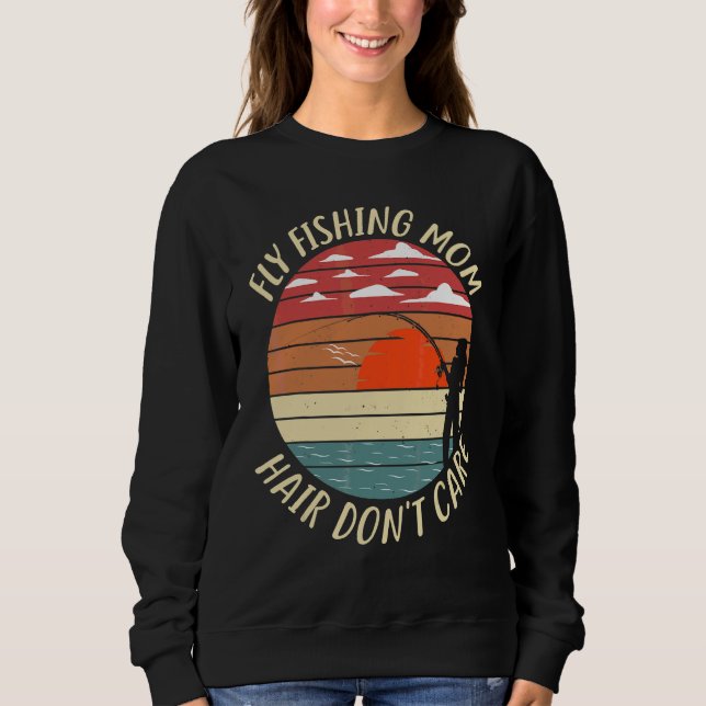 Sudadera Mamá de pesca con mosca  Mamá pescadora 4 (Anverso)