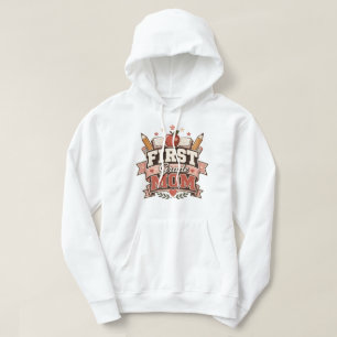Sudadera Mamá de primer grado Diseño escolar retro