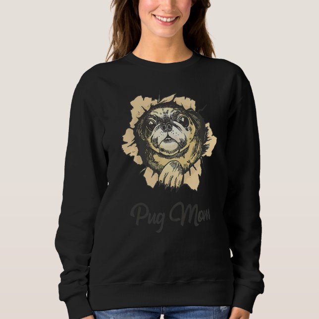 Sudadera Mamá de Pug en Wall Torn (Anverso)