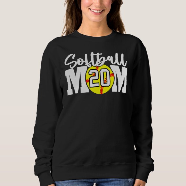 Sudadera Mamá de Softball número 20 (Anverso)