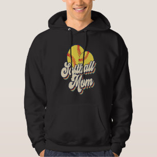 Sudadera Mamá de softball retro años 70 Jugadora linda Equi