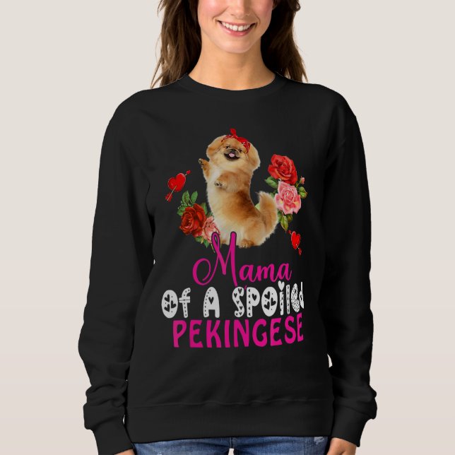Sudadera Mamá De Un Canto Pekingés De Bow Pekingese Con Pic (Anverso)