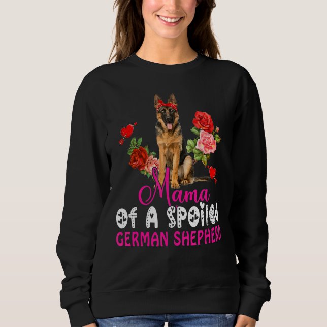 Sudadera Mamá De Un Pastor Alemán Fracasado Cute Perro Bow  (Anverso)