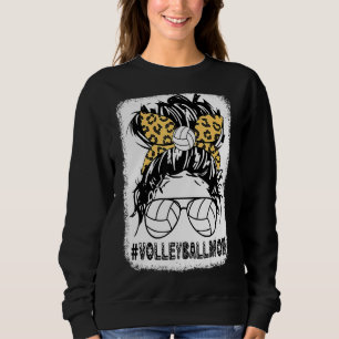 Sudadera Mamá de voleibol leopard desordenada madre de mamá