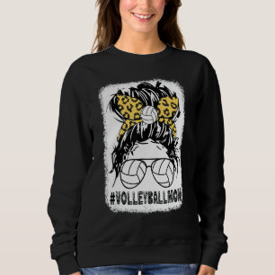 Sudadera Mamá de voleibol leopard desordenada madre de mamá