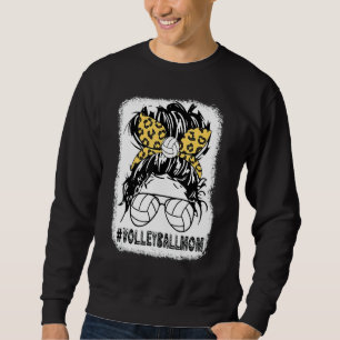 Sudadera Mamá de voleibol leopard desordenada madre de mamá