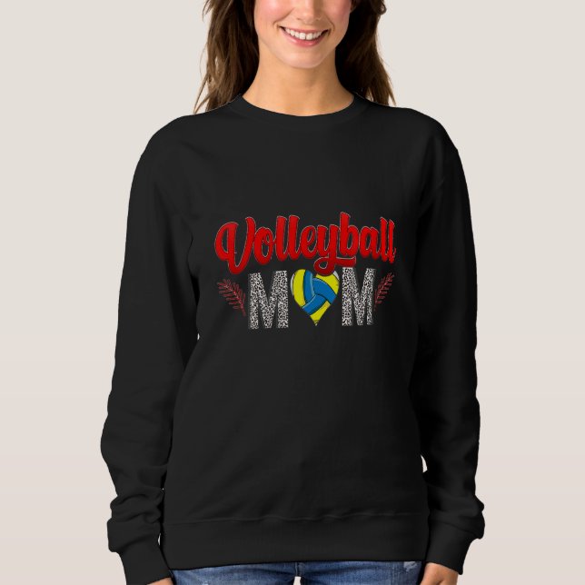 Sudadera Mamá de voleibol mamá Leopard Sports Ball (Anverso)