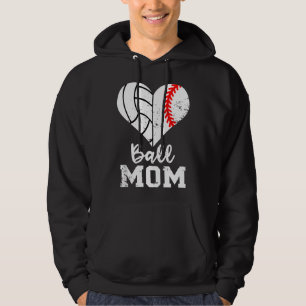 Sudadera Mamá del balón Corazón Divertido Béisbol Baloncest