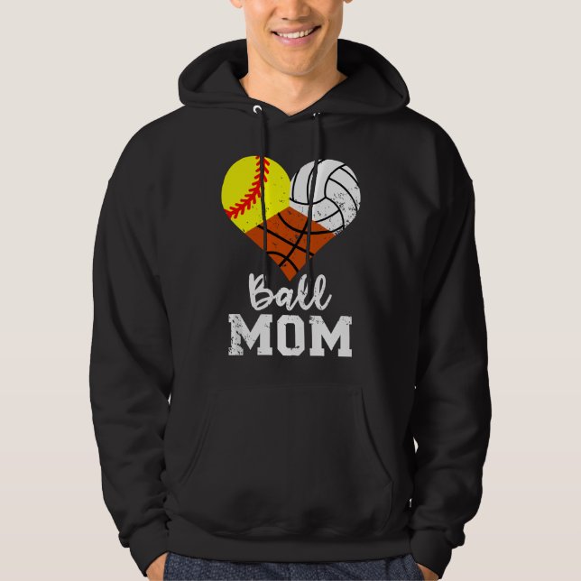 Sudadera Mamá del balón Fúbol divertido Baloncesto voleibol (Anverso)