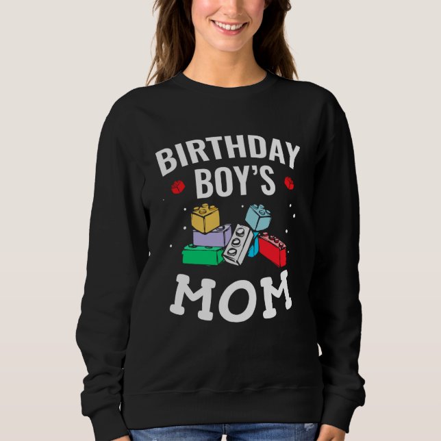 Sudadera Mamá del Cumpleañero Bloques de Construcción  3 (Anverso)