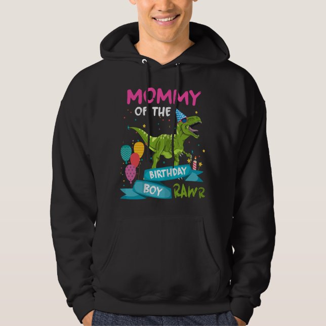 Sudadera Mamá del Cumpleañero T-Rex RAWR Dino Mujer (Anverso)