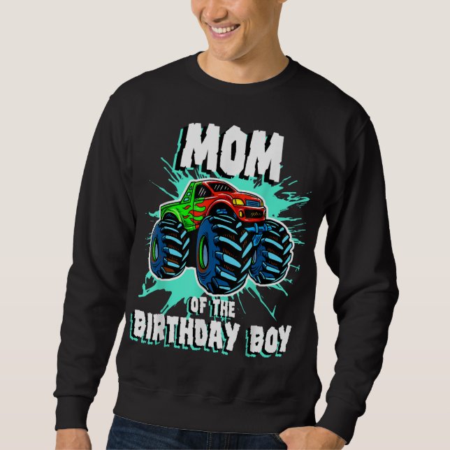 Sudadera Mamá del cumpleaños del monstruo de un bebé (Anverso)