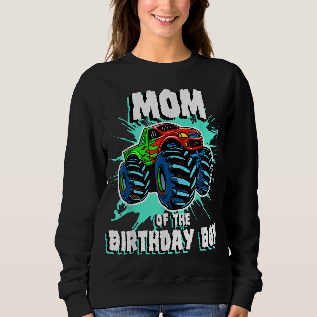 Sudadera Mamá del cumpleaños del monstruo de un bebé (Anverso)
