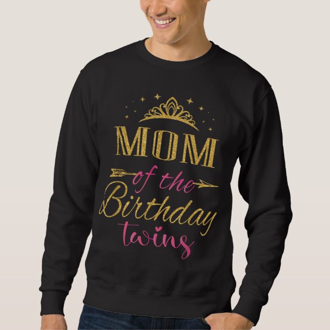 Sudadera Mamá Del Fiesta De Los Gemelos De Cumpleaños (Anverso)